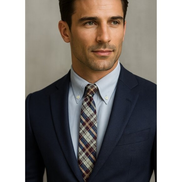 Paul Stuart 100% Silk (Men's)  Plaid  Multi-Color  Tie Hand Made  In The US - Picture 10 of 10